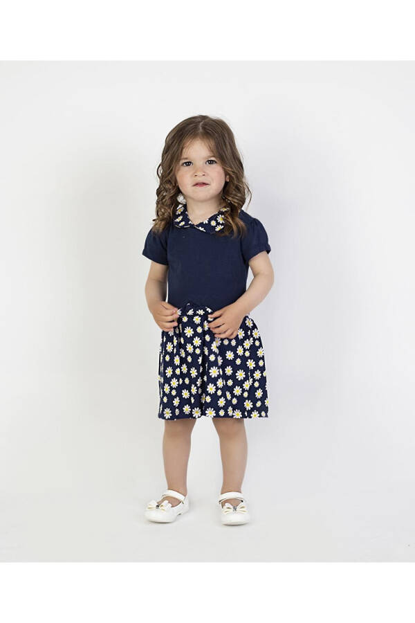 Baby Girl Daisy Print Collar Dress - 11
