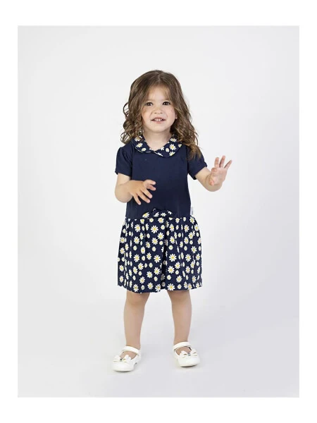 Baby Girl Daisy Print Collar Dress - LC WAIKIKI (1)