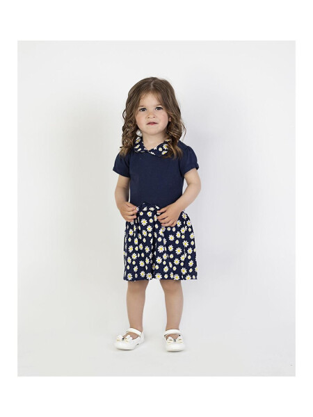 Baby Girl Daisy Print Collar Dress - 4