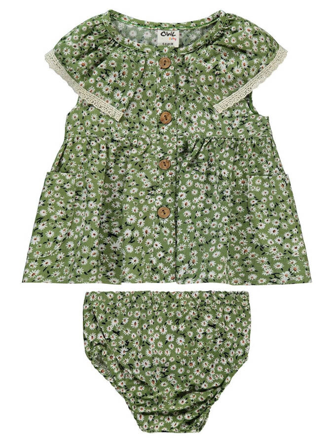 Baby Girl Dress 6-18 Months Khaki - 4