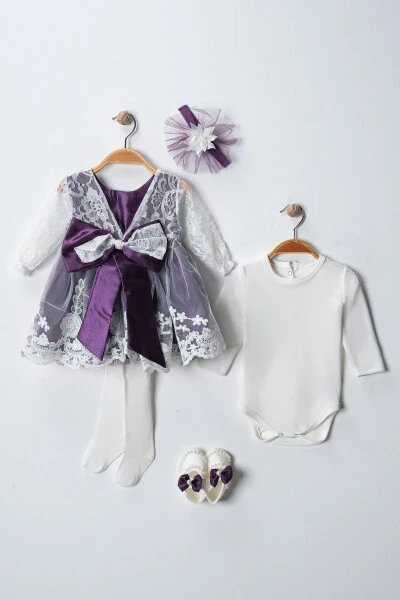 Baby Girl Dress French Lace 5 pcs Mawlid Set - SARISHCO