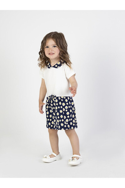 Baby Girl Dress with Daisy Pattern Collar - 6