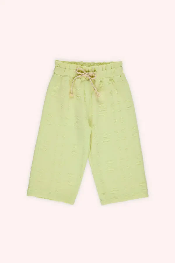Baby Girl Elastic Waist Green Pants - 1
