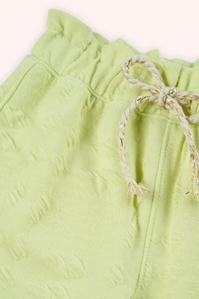 Baby Girl Elastic Waist Green Pants - 3