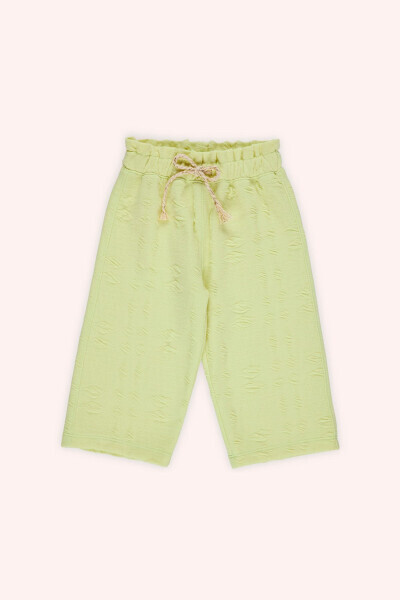 Baby Girl Elastic Waist Green Pants - PANÇO
