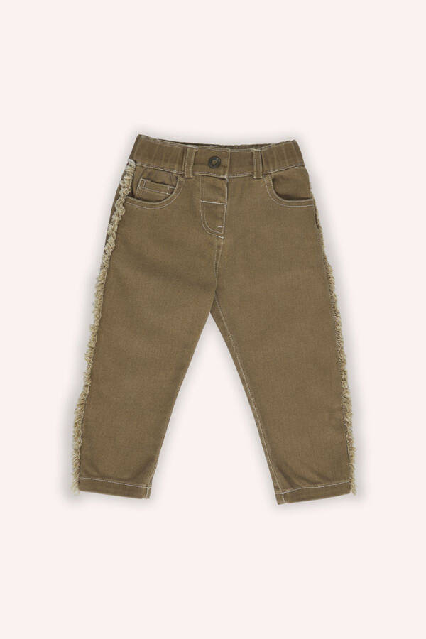 Baby Girl Elastic Waist Jeans Camel Pants - 1