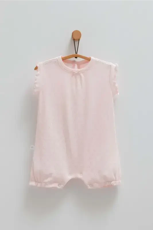Baby Girl Embroidered Romper - Pink - 1