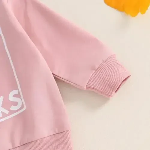 Baby Girl Fall Clothes Set Long Sleeve Letter Print Sweatshirt Pants Toddler Infant Outfits 6 12 18 24 Months 2T 3T - 5