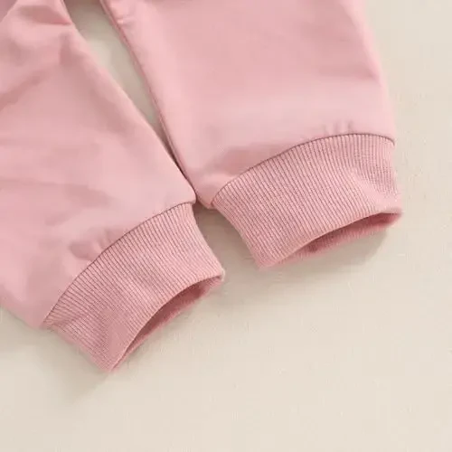 Baby Girl Fall Clothes Set Long Sleeve Letter Print Sweatshirt Pants Toddler Infant Outfits 6 12 18 24 Months 2T 3T - 7