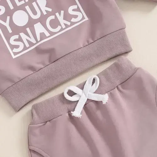 Baby Girl Fall Clothes Set Long Sleeve Letter Print Sweatshirt Pants Toddler Infant Outfits 6 12 18 24 Months 2T 3T - 6