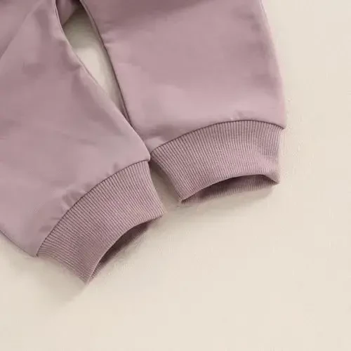 Baby Girl Fall Clothes Set Long Sleeve Letter Print Sweatshirt Pants Toddler Infant Outfits 6 12 18 24 Months 2T 3T - 7