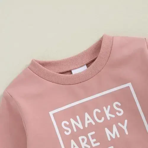 Baby Girl Fall Clothes Set Long Sleeve Letter Print Sweatshirt Pants Toddler Infant Outfits 6 12 18 24 Months 2T 3T - 4