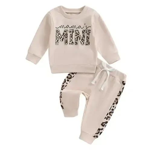 Baby Girl Fall Clothes Set Long Sleeve Letter Print Sweatshirt Pants Toddler Infant Outfits 6 12 18 24 Months 2T 3T - BABY