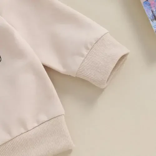 Baby Girl Fall Clothes Set Long Sleeve Letter Print Sweatshirt Pants Toddler Infant Outfits 6 12 18 24 Months 2T 3T - 5