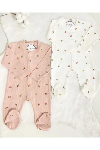 Baby Girl Floral 2-Piece Romper Set Newborn 1-3-6 Months - VERONA TARZ (1)