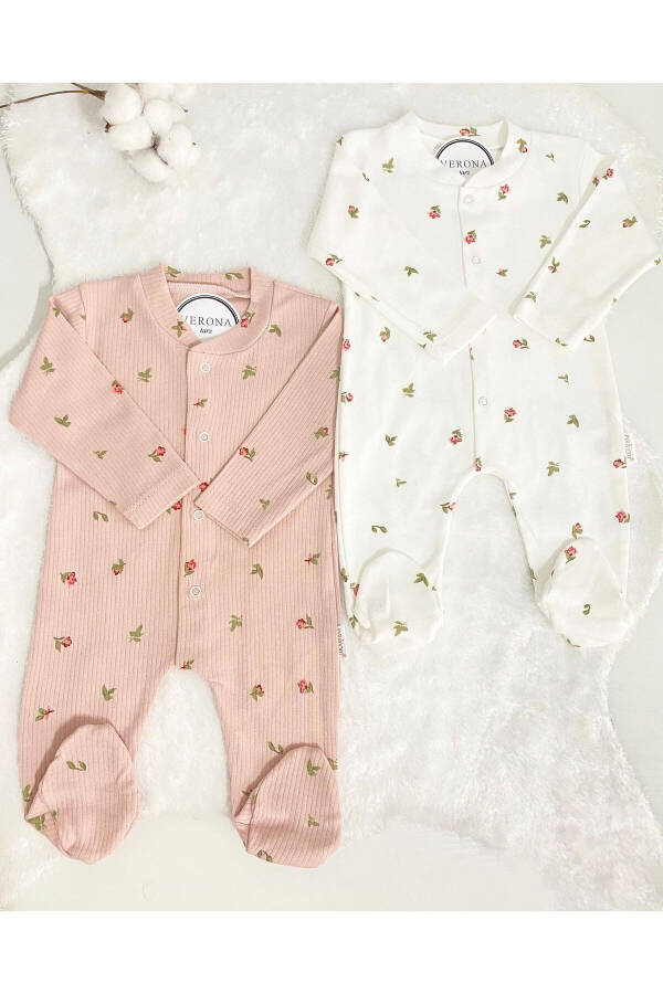 Baby Girl Floral 2 Piece Romper Set Newborn Clothes 1-3-6 Months - 1