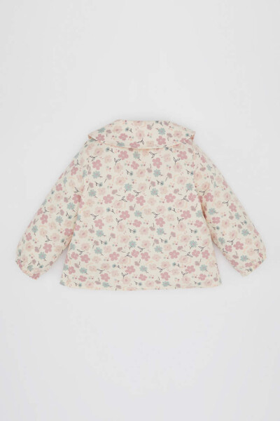 Baby Girl Floral Baby Collar Long Sleeve Shirt Light Pink - 5