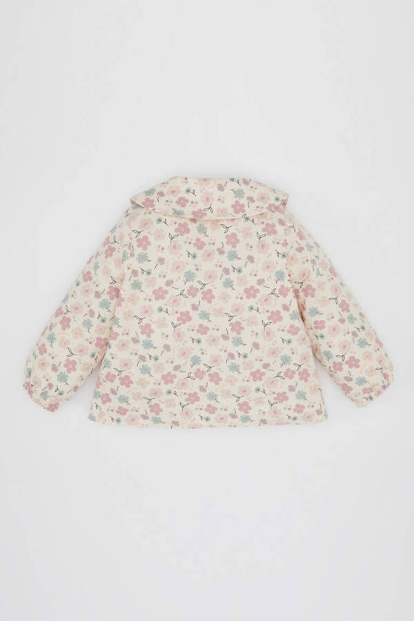 Baby Girl Floral Baby Collar Long Sleeve Shirt Light Pink - 5