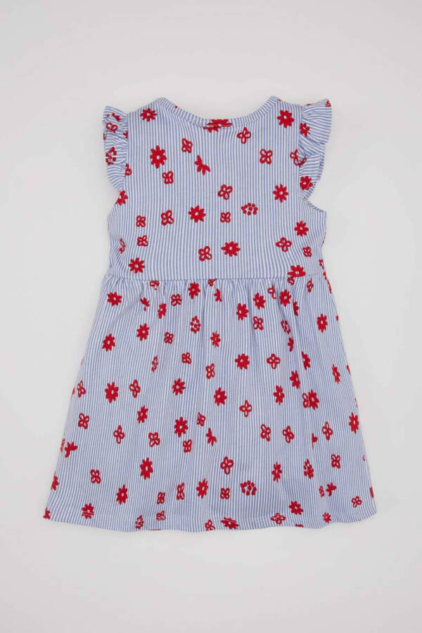 Baby Girl Floral Sleeveless Dress Blue - 8