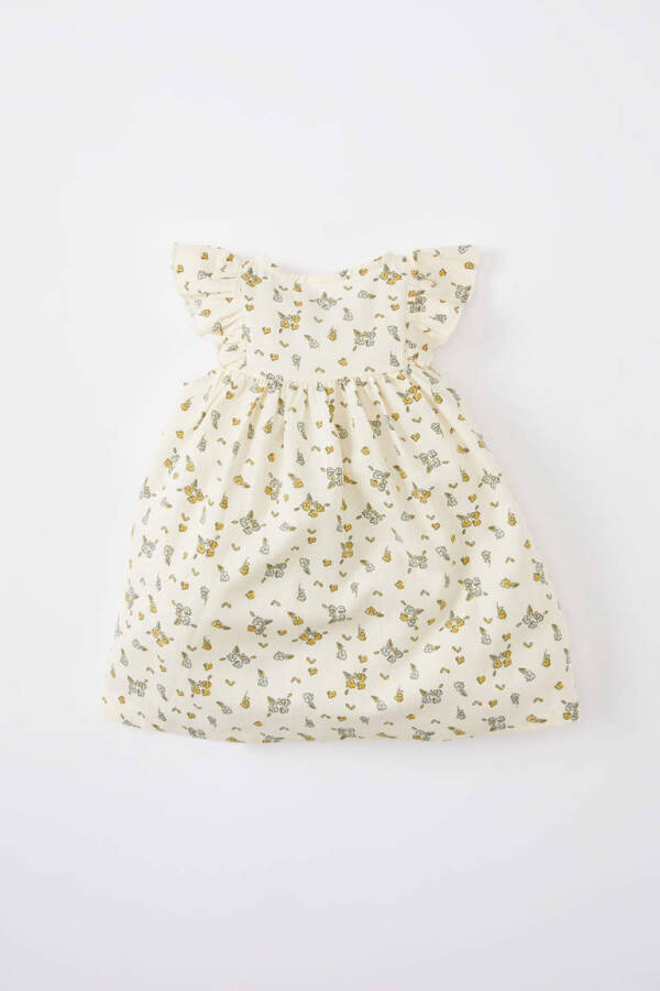 Baby Girl Floral Sleeveless Twill Dress - 4