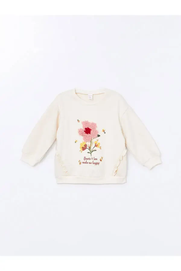 Baby girl floral sweatshirt - 4