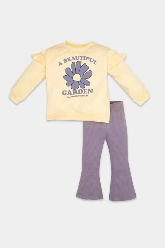 Baby girl floral sweatshirt and leggings 2-piece set - 1
