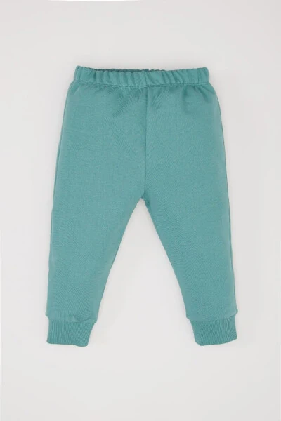 Baby Girl Floral Sweatshirt Jogger Set 2-Piece Light Green - DEFACTO (1)