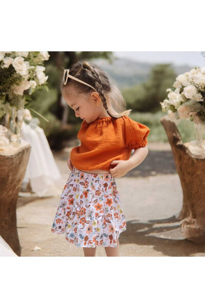 Baby Girl Flower Print Ruffle Skirt - BEBEĞİME ÇORAP