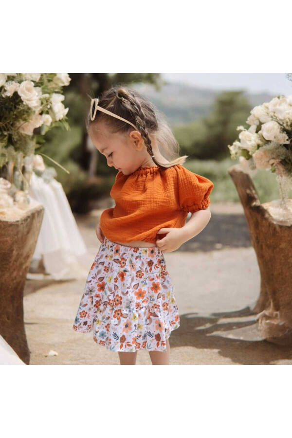 Baby Girl Flower Print Ruffle Skirt - 1