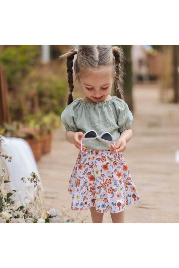 Baby Girl Flower Print Ruffle Skirt - 3