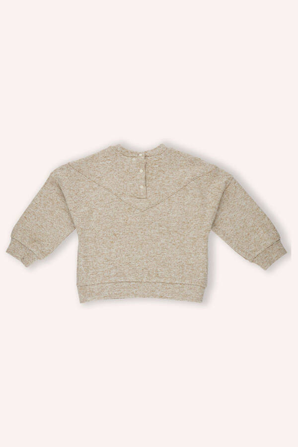 Baby Girl Frilly Knit Beige-Melange Knit - 2