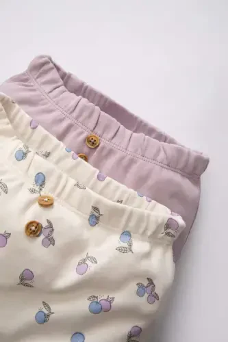 Baby Girl Fruit Patterned 2-Piece Sweatpants C2453a524sp - DEFACTO (1)