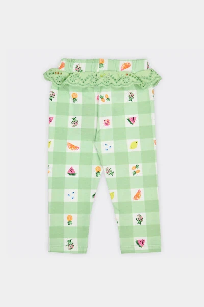 Baby Girl Fruit Patterned Mint Leggings - PANÇO (1)