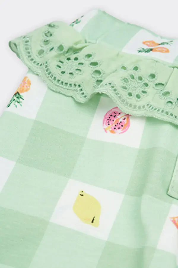 Baby Girl Fruit Patterned Mint Leggings - 3