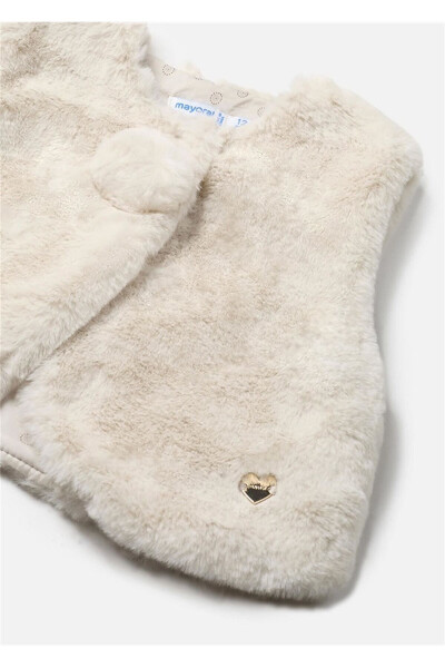 Baby Girl Fur Vest Beige 2327 - 2