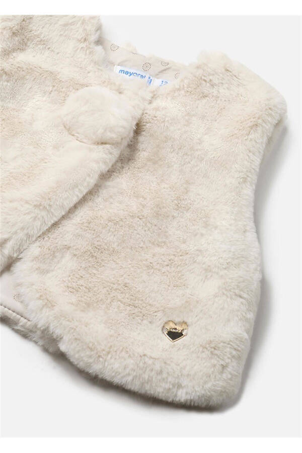 Baby Girl Fur Vest Beige 2327 - 2