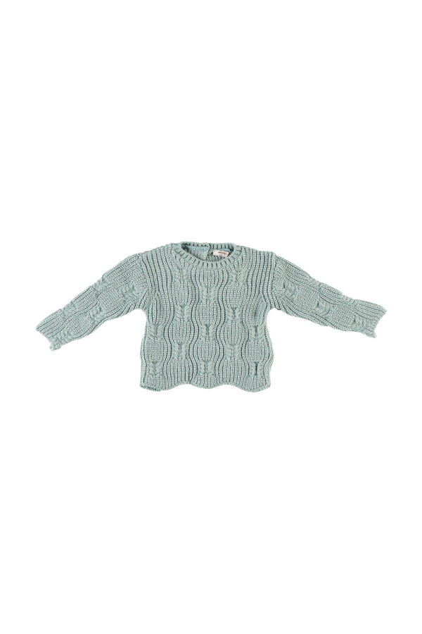 Baby Girl Green Knit Sweater - 7