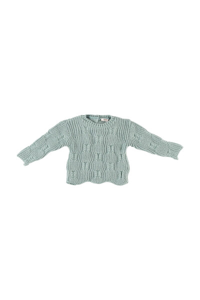 Baby Girl Green Knit Sweater - 4