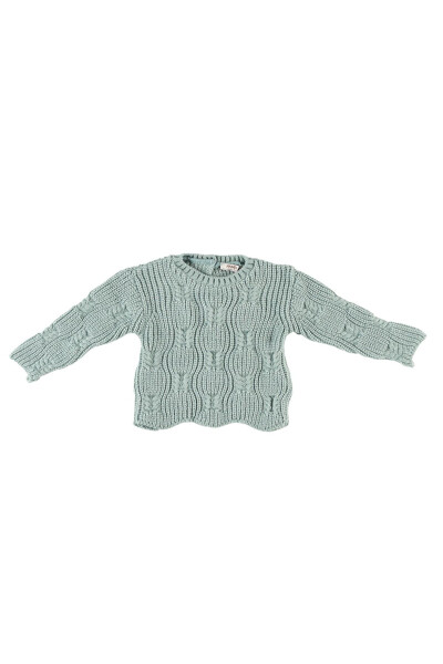 Baby Girl Green Knit Sweater - 1