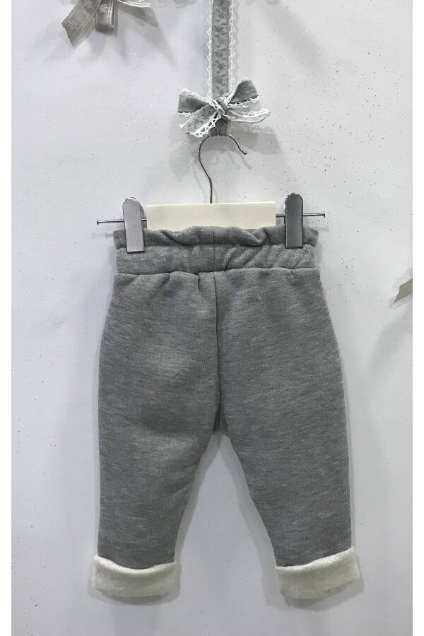Baby Girl Grey Glitter Sweatpants - 2
