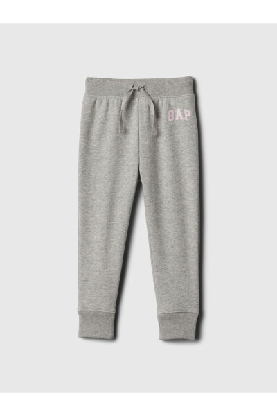 Baby Girl Grey Logo French Terry Jogger Pants - 1