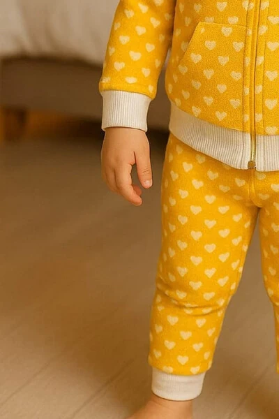 Baby Girl Heart Jacquard 3-Piece Set - 4