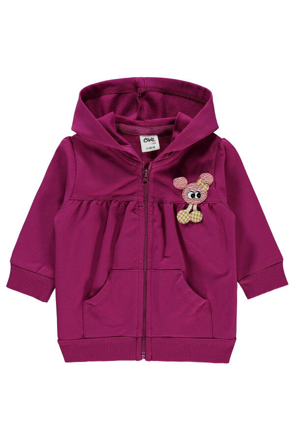 Baby Girl Hooded Cardigan 6-18 Months Purple - 7