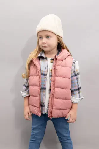 Baby Girl Hooded Puffer Vest - DEFACTO (1)