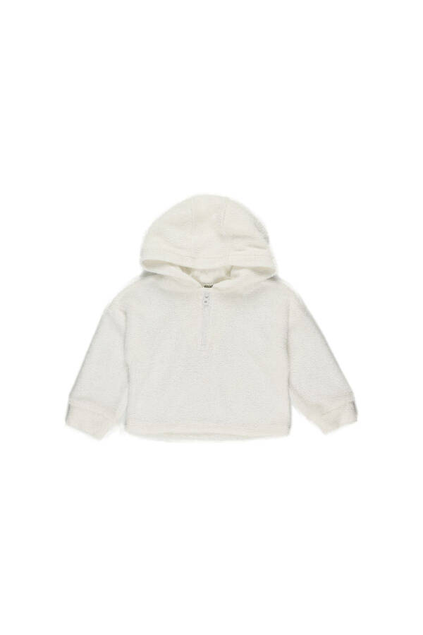 Baby Girl Hooded Towel White Sweatshirt - 7