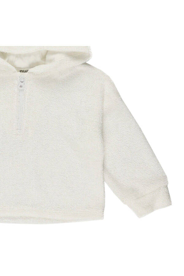 Baby Girl Hooded Towel White Sweatshirt - 9