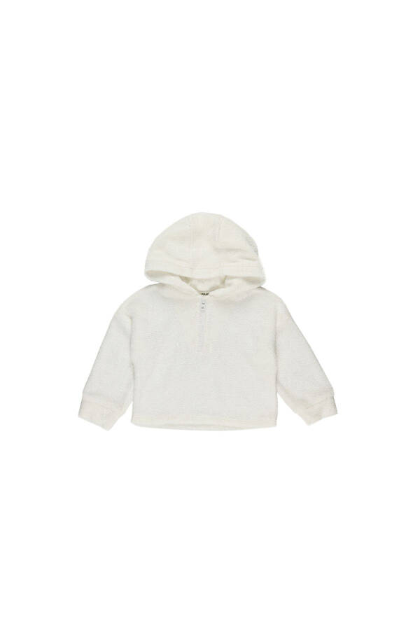 Baby Girl Hooded Towel White Sweatshirt - 4