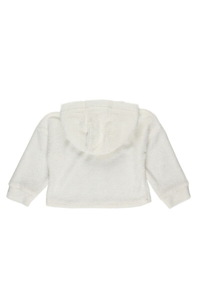 Baby Girl Hooded Towel White Sweatshirt - 2