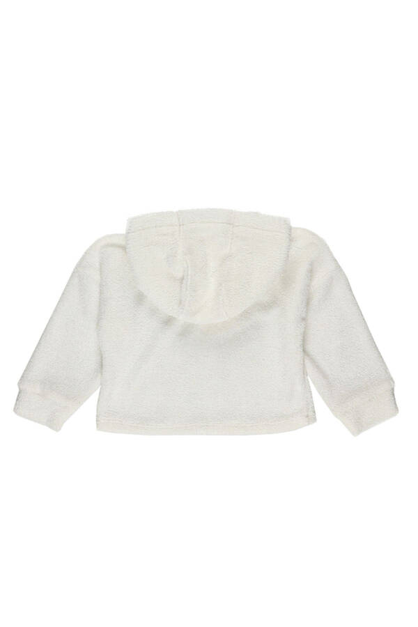 Baby Girl Hooded Towel White Sweatshirt - 2