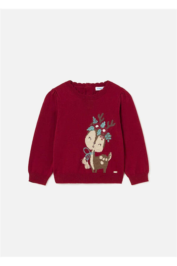 Baby Girl Jacquard Sweater Red 2322 - 6